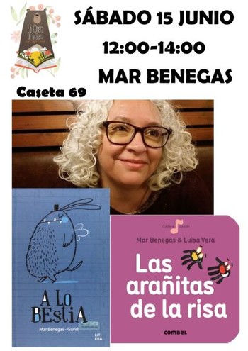 Mar Benegas en nuestra caseta de la Feria del libro 